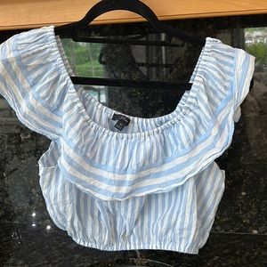 J Crew Striped Midriff Top Size M